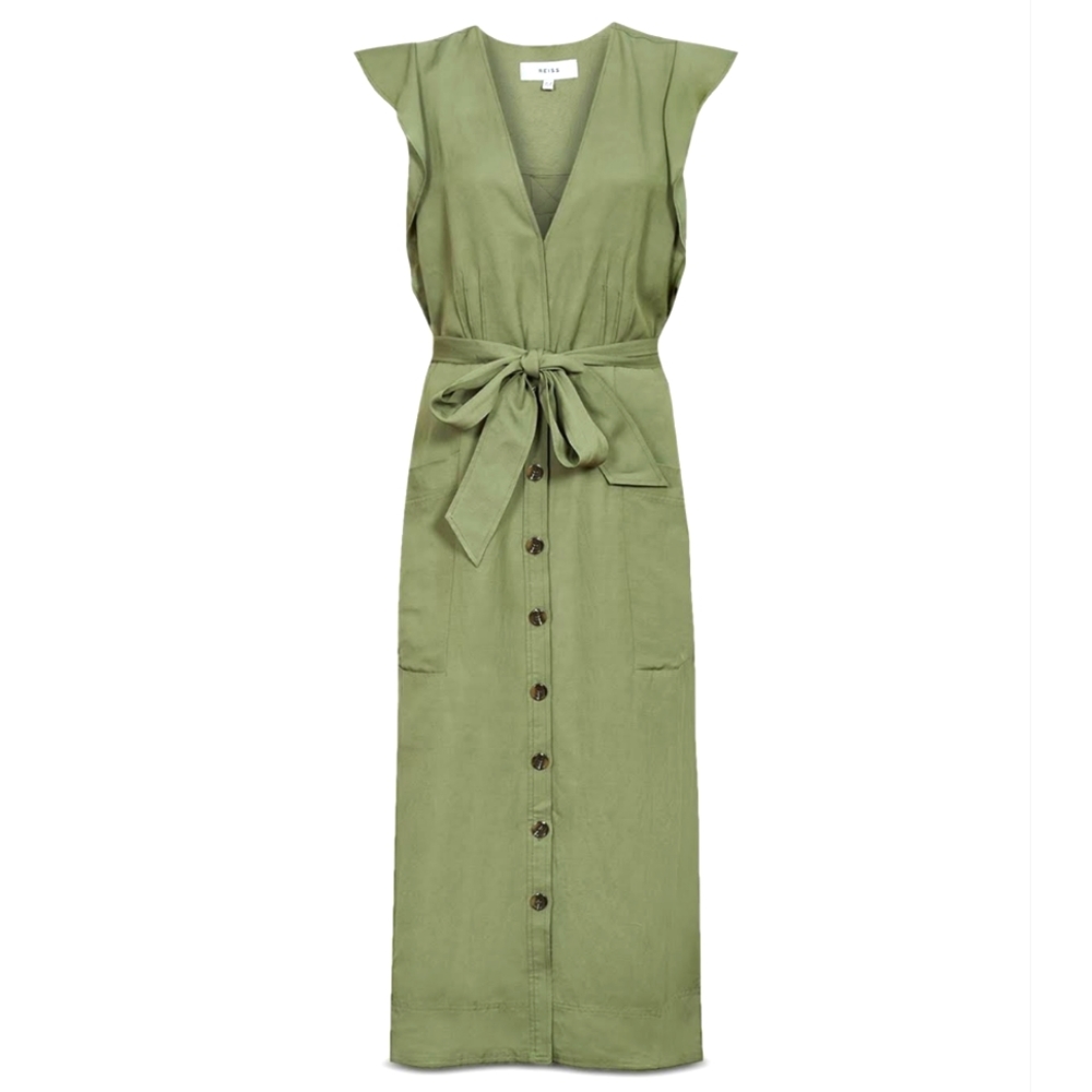Emma dress by Reiss linen blend midi size NWT